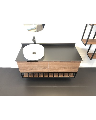 Тумба с раковиной Comforty Порто 120-1 00-00000828 подвесная Дуб темно-коричневый