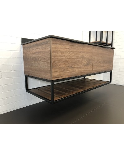 Тумба с раковиной Comforty Порто 120-1 00-00000828 подвесная Дуб темно-коричневый