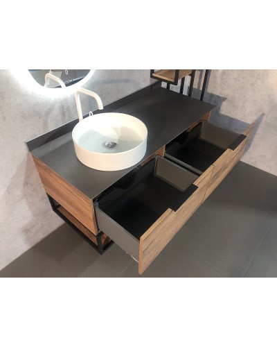 Тумба с раковиной Comforty Порто 120-1 00-00000828 подвесная Дуб темно-коричневый