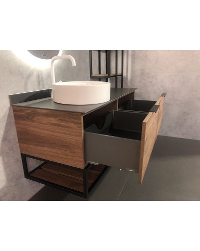 Тумба с раковиной Comforty Порто 120-1 00-00000828 подвесная Дуб темно-коричневый