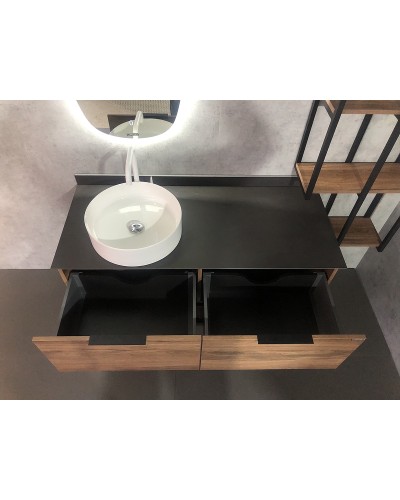 Тумба с раковиной Comforty Порто 120-1 00-00000828 подвесная Дуб темно-коричневый