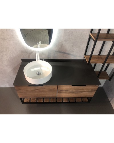 Тумба с раковиной Comforty Порто 120-1 00-00000828 подвесная Дуб темно-коричневый