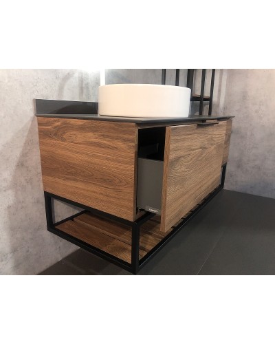 Тумба с раковиной Comforty Порто 120-1 00-00000828 подвесная Дуб темно-коричневый