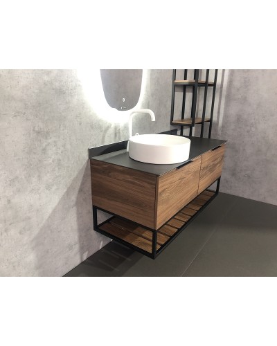 Тумба с раковиной Comforty Порто 120-1 00-00000828 подвесная Дуб темно-коричневый