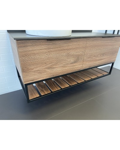 Тумба с раковиной Comforty Порто 120-1 00-00000828 подвесная Дуб темно-коричневый