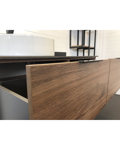 Тумба с раковиной Comforty Порто 120-1 00-00000828 подвесная Дуб темно-коричневый