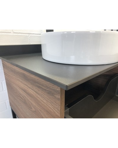 Тумба с раковиной Comforty Порто 120-1 00-00000828 подвесная Дуб темно-коричневый