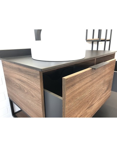 Тумба с раковиной Comforty Порто 120-1 00-00000828 подвесная Дуб темно-коричневый