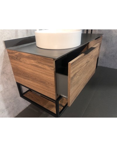 Тумба с раковиной Comforty Порто 120-1 00-00000828 подвесная Дуб темно-коричневый