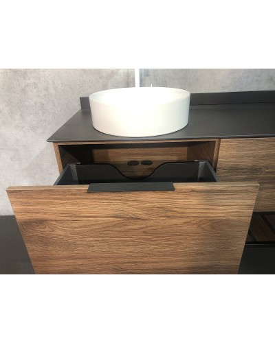 Тумба с раковиной Comforty Порто 120-1 00-00000828 подвесная Дуб темно-коричневый