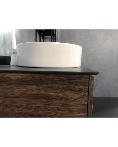 Тумба с раковиной Comforty Порто 120-1 00-00000828 подвесная Дуб темно-коричневый