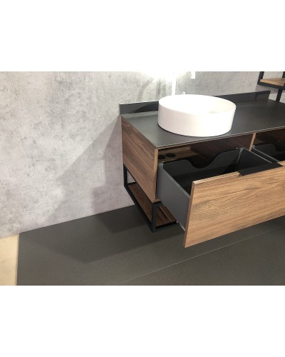 Тумба с раковиной Comforty Порто 120-1 00-00000828 подвесная Дуб темно-коричневый