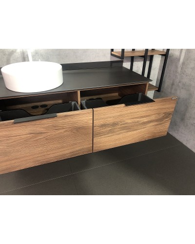 Тумба с раковиной Comforty Порто 120-1 00-00000828 подвесная Дуб темно-коричневый