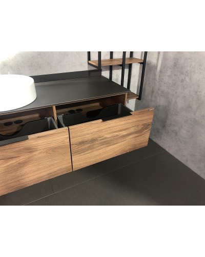 Тумба с раковиной Comforty Порто 120-1 00-00000828 подвесная Дуб темно-коричневый