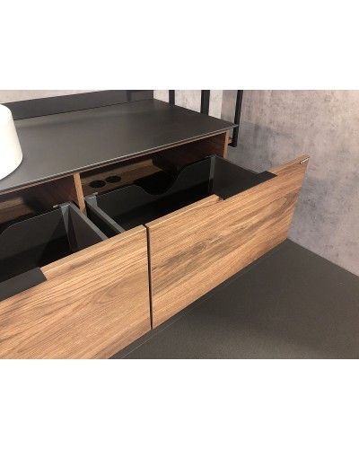 Тумба с раковиной Comforty Порто 120-1 00-00000828 подвесная Дуб темно-коричневый