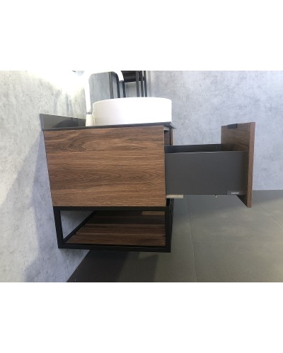 Тумба с раковиной Comforty Порто 120-1 00-00000828 подвесная Дуб темно-коричневый