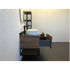 Тумба с раковинами Comforty Порто 120-2 00-00001287 подвесная Дуб темно-коричневый