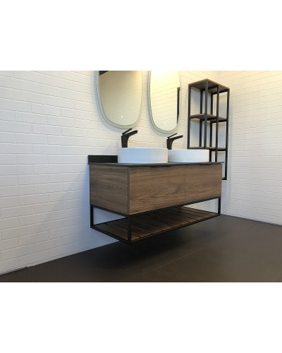 Тумба с раковинами Comforty Порто 120-2 00-00001287 подвесная Дуб темно-коричневый