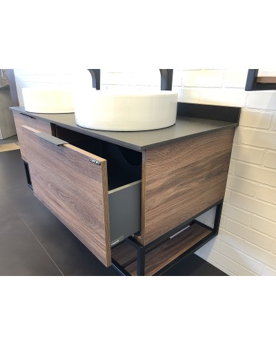 Тумба с раковинами Comforty Порто 120-2 00-00001287 подвесная Дуб темно-коричневый