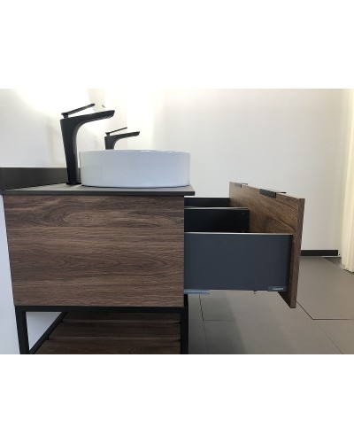 Тумба с раковинами Comforty Порто 120-2 00-00001287 подвесная Дуб темно-коричневый