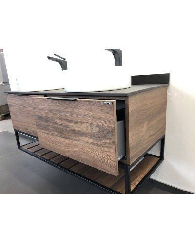 Тумба с раковинами Comforty Порто 120-2 00-00001287 подвесная Дуб темно-коричневый