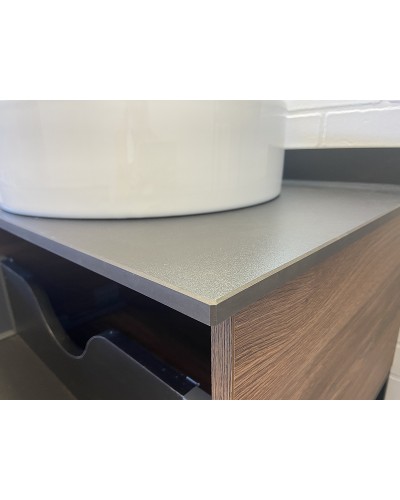 Тумба с раковинами Comforty Порто 120-2 00-00001287 подвесная Дуб темно-коричневый