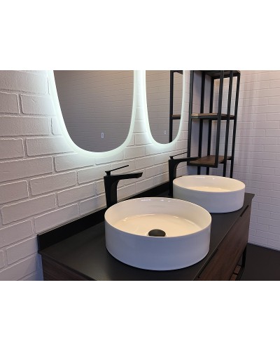 Тумба с раковинами Comforty Порто 120-2 00-00001287 подвесная Дуб темно-коричневый