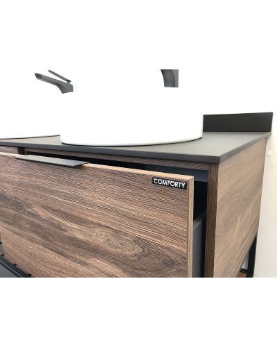 Тумба с раковинами Comforty Порто 120-2 00-00001287 подвесная Дуб темно-коричневый