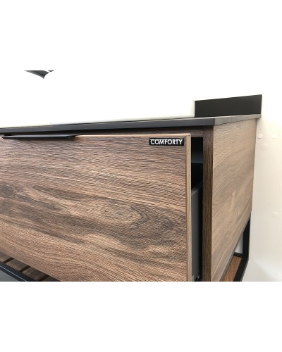 Тумба с раковинами Comforty Порто 120-2 00-00001287 подвесная Дуб темно-коричневый