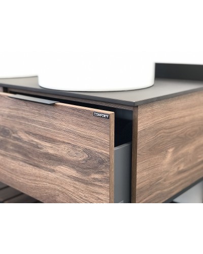 Тумба с раковинами Comforty Порто 120-2 00-00001287 подвесная Дуб темно-коричневый