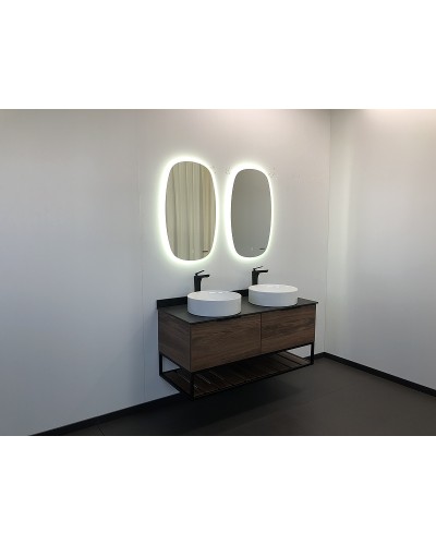 Тумба с раковинами Comforty Порто 120-2 00-00001287 подвесная Дуб темно-коричневый