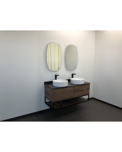Тумба с раковинами Comforty Порто 120-2 00-00001287 подвесная Дуб темно-коричневый