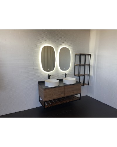 Тумба с раковинами Comforty Порто 120-2 00-00001287 подвесная Дуб темно-коричневый