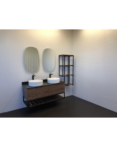 Тумба с раковинами Comforty Порто 120-2 00-00001287 подвесная Дуб темно-коричневый