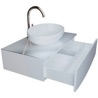 Тумба под раковину 1MarKa Nega 80П Ц0000002813 подвесная Белый глянец