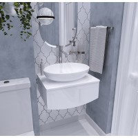 Тумба под раковину 1MarKa Nega 80П Ц0000002813 подвесная Белый глянец