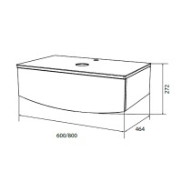 Тумба под раковину 1MarKa Nega 80П Ц0000002813 подвесная Белый глянец
