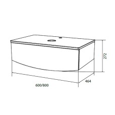 Тумба под раковину 1MarKa Nega 80П Ц0000002813 подвесная Белый глянец