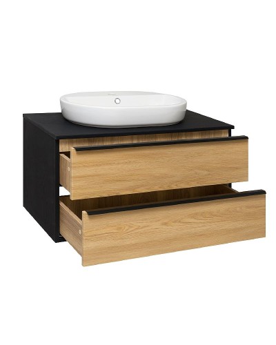 Тумба под раковину Runo Мальта 70 00-00001097 Дуб Черная