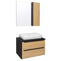 Тумба под раковину Runo Мальта 70 00-00001097 Дуб Черная