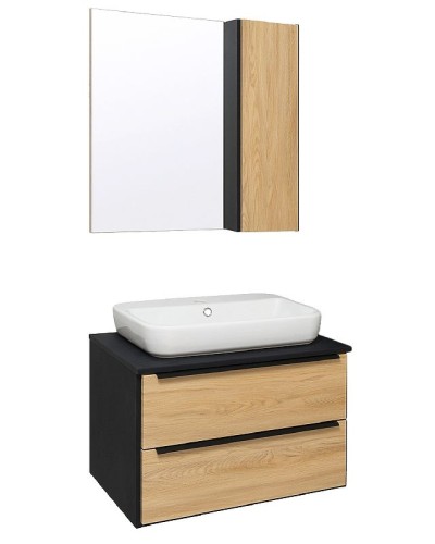 Тумба под раковину Runo Мальта 70 00-00001097 Дуб Черная