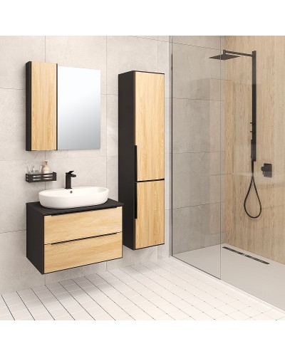 Тумба под раковину Runo Мальта 70 00-00001097 Дуб Черная