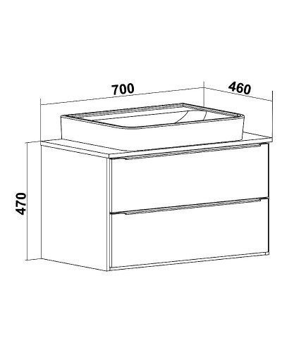 Тумба под раковину Runo Мальта 70 00-00001097 Дуб Черная