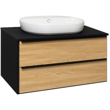 Тумба под раковину Runo Мальта 85 00-00001099 Дуб Черная
