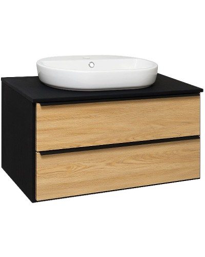 Тумба под раковину Runo Мальта 85 00-00001099 Дуб Черная