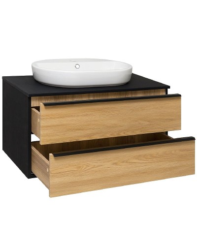 Тумба под раковину Runo Мальта 85 00-00001099 Дуб Черная