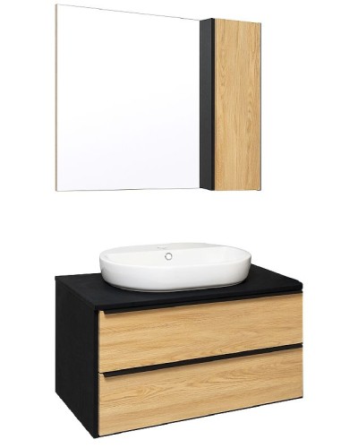 Тумба под раковину Runo Мальта 85 00-00001099 Дуб Черная