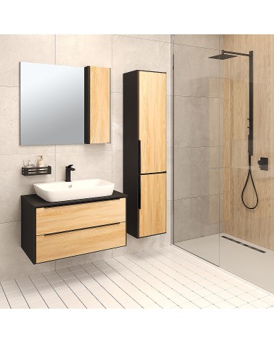 Тумба под раковину Runo Мальта 85 00-00001099 Дуб Черная