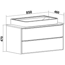 Тумба под раковину Runo Мальта 85 00-00001099 Дуб Черная