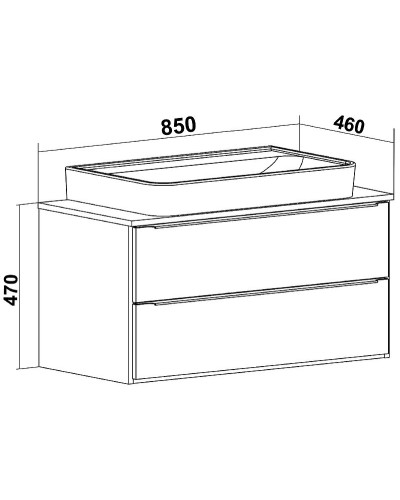 Тумба под раковину Runo Мальта 85 00-00001099 Дуб Черная